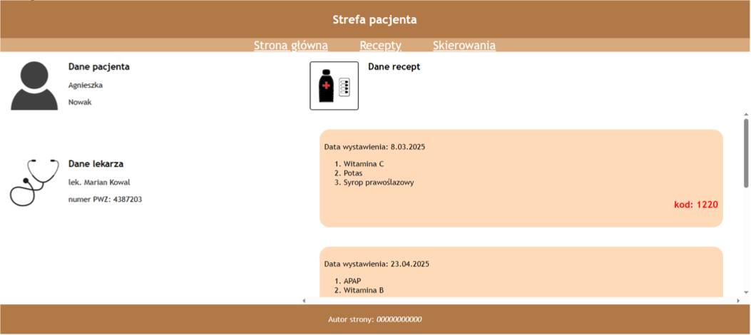 INF.03 – czerwiec 2026, arkusz 06 – recepty pacjentów